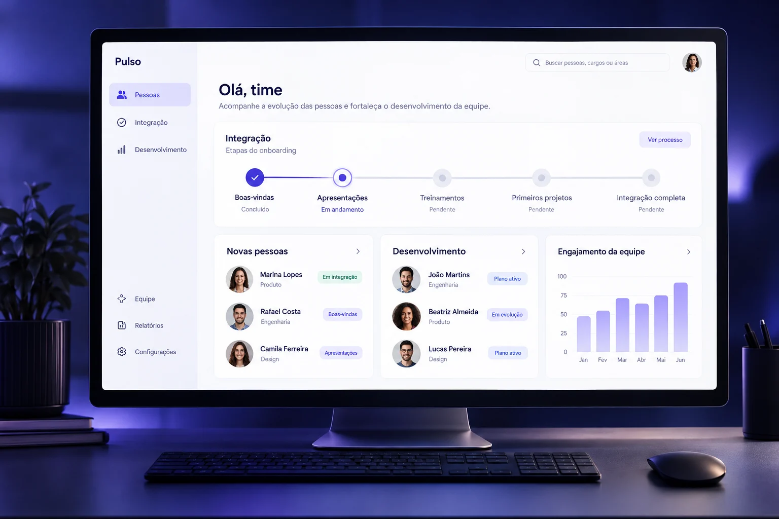 Apresentação visual do Pulso: empresas / pessoas e desenvolvimento